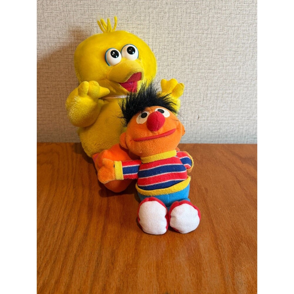 Vintage Sesame Street Plush Lot Ernie Big Bird Tyco Playskool Stuffed Toy Set 19